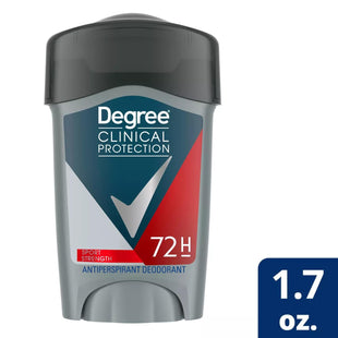 Degree Clinical+ Anti Perspirant Deodorant Stick, Solid, Sport Strength, 72-Hour Sweat & Odor Protection 1.7 Ounce (Pack Of 1)