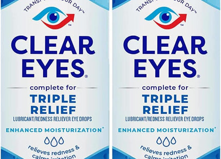 Clear Eyes Triple Relief Lubricant Eye Drops 0.5 Fl Oz (Pack Of 1)