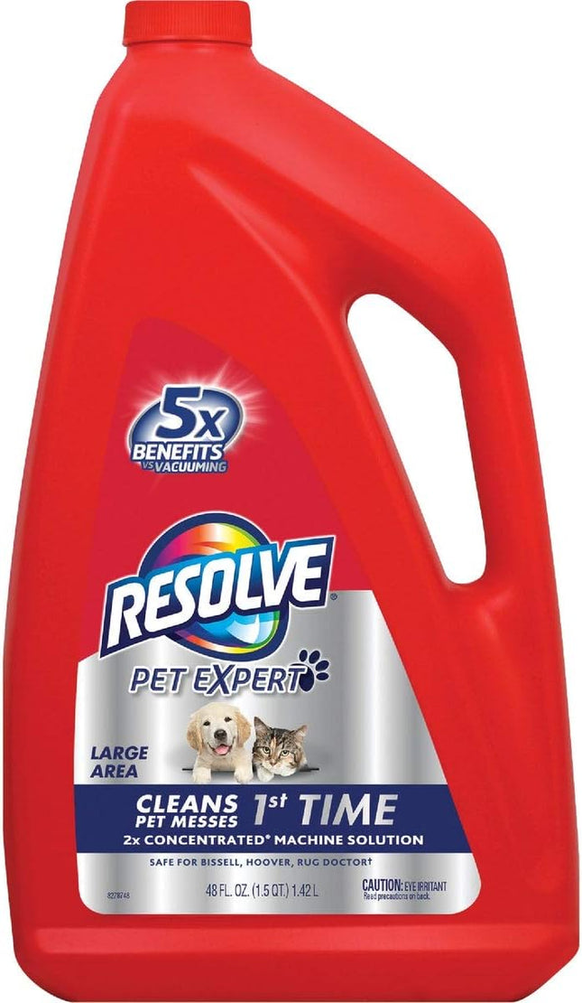 Resolve Jug Steam Concentrate Carpet Cleaner, Machine Solution For Steam Cleaning, Clean Scent, Red, 48 Fl Ounce (Pack Of 12)