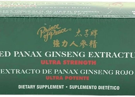 Prince Of Peace Red Panax Ginseng, Extractum Ultra Strength Dietary Supplement, 0.34 OZ Each, 30 Count (Pack Of 12)