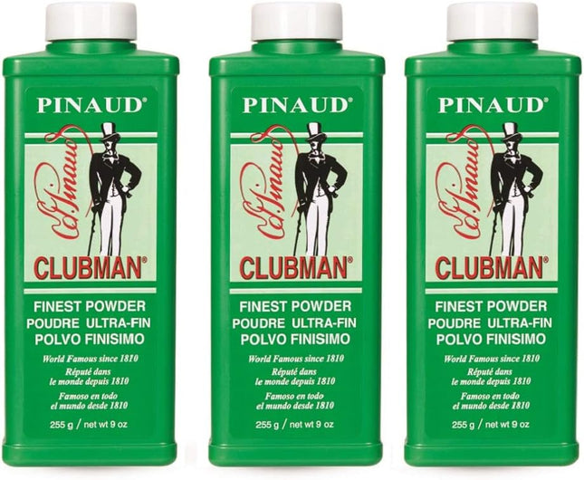 Clubman Pinaud Finest Powder in Flesh, Classic Deodorizing Powder for Men, Talc Talco Ultra-Fin Powder, 9 Ounce (Pack Of 3)