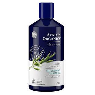 Avalon Organics Therapy Biotin B-Complex Thickening Shampoo, Fuller-Looking Hair, 14 Fluid Ounces (Pack Of 12)