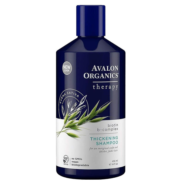 Avalon Organics Therapy Biotin B-Complex Thickening Shampoo, Fuller-Looking Hair, 14 Fluid Ounces (Pack Of 6)