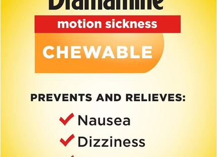 Dramamine Motion Sickness for Kids, Chewable, Dye Free, Grape Flavored, 8 Count (Pack Of 2)