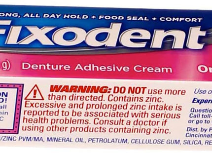 Fixodent Original, Complete Secure Denture Adhesive Cream, All Day Strong And Long Hold, 0.75 ounce (Pack Of 5)