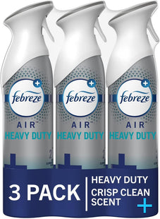 Febreze AIR Effects Air Freshener, Handheld Aerosol, Odor-Eliminating, Heavy Duty Crisp Clean, 8.8 oz (Pack Of 3)