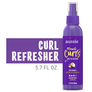 Aussie Miracle Curls Curl Refresher Spray Gel, Max Hold, with Coconut & Jojoba Oil, 5.7 Fl Oz (Pack Of 6)