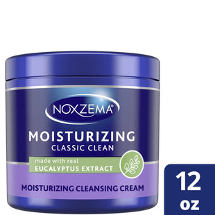 Noxzema Classic Moisturizing Facial Cleanser Cream, With Real Eucalyptus Extract, For All Skin, 12 Ounce (Pack Of 1)