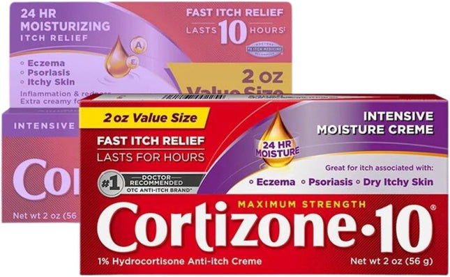 Cortizone 10 Intensive Healing Hydrocortisone,  Anti Itch Cream 2 Oz (Pack Of 2)