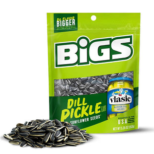 BIGS Vlasic Dill Pickle, Sunflower Seeds, Flavored, Keto Friendly Snack, Low Carb Lifestyle, 5.35 ounce (Pack Of 6)