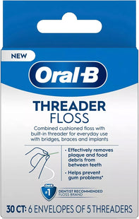 Oral-B Glide Pro-Health, Dental Threader Floss, For Braces Bridges Implants, 30 Count (Pack Of 10)