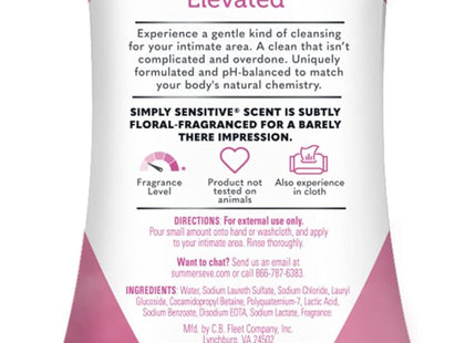 Summer's Eve Simply Sensitive, Daily Feminine Wash Removes, Cleansing Wash for Sensitive Skin, 9 Ounce (Pack Of 3)