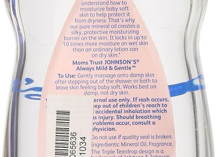 Johnson's Baby Pure Liquid Mineral Oil to Prevent Moisture Loss, Original, 14 Fl. Oz (Pack Of 5)