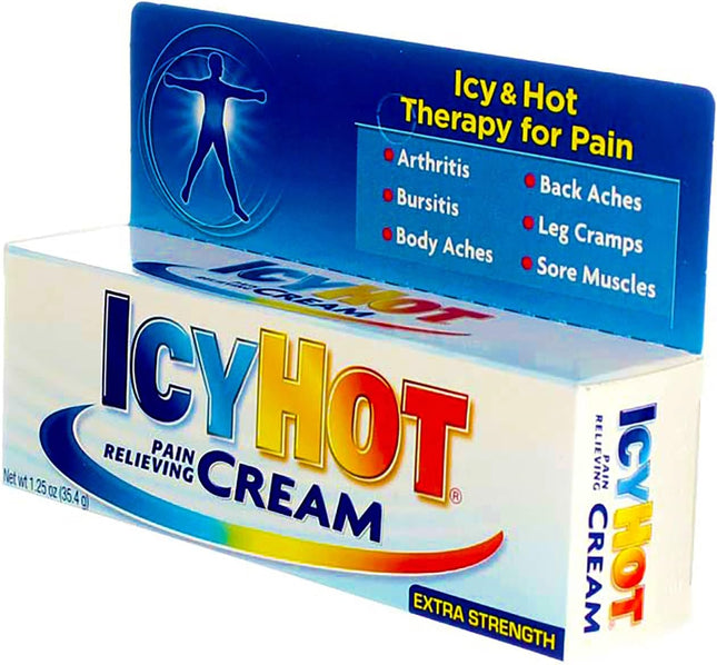 ICY HOT Methyl Salicylate Topical, Muscles & Joints,  Pain Relief Cream, 1.25 Ounce (Pack Of 12)