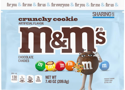 M&Ms Crunchy Cookie, Milk Chocolate Candy, Colorful Candy Shell, Sharing Size Resealable Bag, 7.4 Ounce (Pack Of 4)