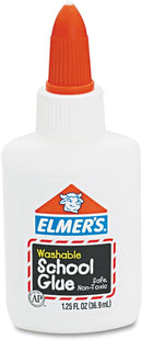 Elmer's School Glue, Washable Removable Non-toxic, Liquid White, 1.25 Ounce (Pack Of 6)