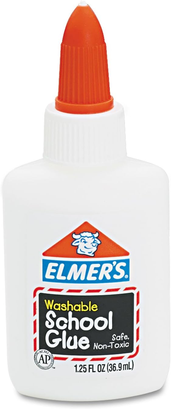 Elmer's School Glue, Washable Removable Non-toxic, Liquid White, 1.25 Ounce (Pack Of 1)