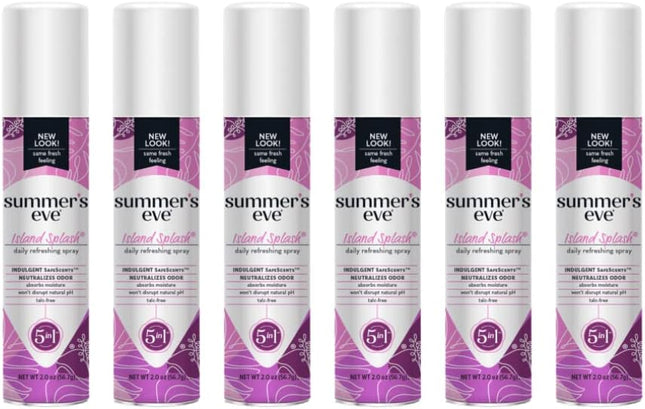 Summer s Eve Island Splash Daily Refreshing Feminine Deodorant Spray, 2 Ounce (Pack Of 6)