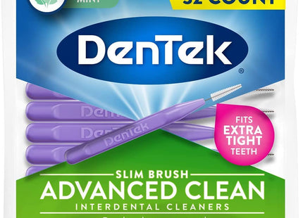 DenTek Slim Brush Advanced Clean Interdental Cleaners Tight 32 Count (Pack Of 1)