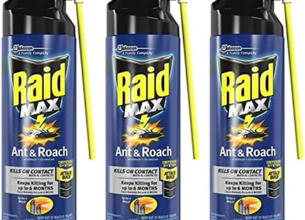 Raid Max Ant and Roach Spray, Insect Killer, Aerosol Can, 14.5 Ounce (Pack Of 3)