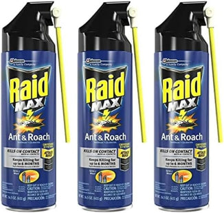 Raid Max Ant and Roach Spray, Insect Killer, Aerosol Can, 14.5 Ounce (Pack Of 3)