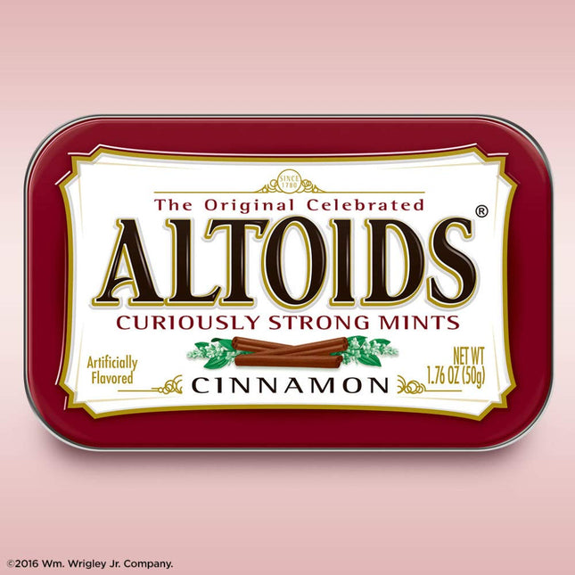 Altoids Curiously Strong Mints, Cinnamon Breath Mints Strong, Tins Pack, 1.76 ounce (Pack Of 1)