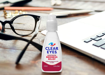 Clear Eyes Maximum Redness Eye Relief Lubricant Eye Drops 0.5 Fl Oz (Pack Of 3)