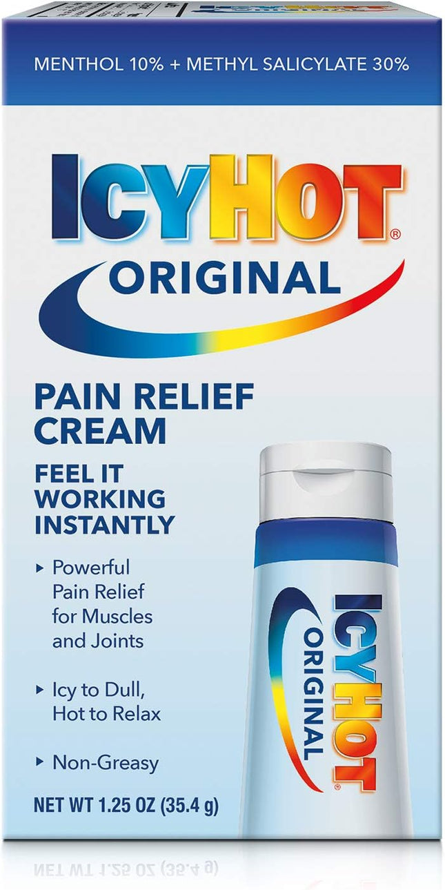 ICY HOT Methyl Salicylate Topical, Muscles & Joints,  Pain Relief Cream, 1.25 Ounce (Pack Of 24)