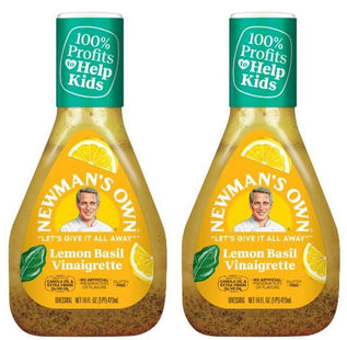 Newman's Own Lemon Basil Italian Vinaigrette Salad Dressing, No Artificial Flavors, Gluten-Free, 16 Ounce (Pack Of 2)