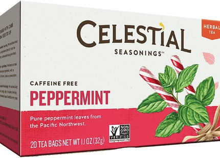 Celestial Seasonings Peppermint Caffeine-Free Herbal Tea Bags, 20 Count (Pack Of 3)