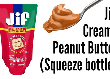 Jif Squeeze Creamy Peanut Butter, Smooth Creamy Texture Portable Pean, Simply Squeeze Pouch, 13 Ounces (Pack Of 1)