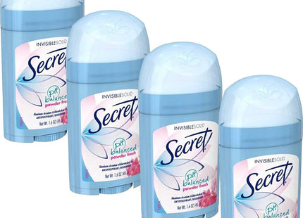 Secret Invisible Solid, Antiperspirant Deodorant Stick, Powder Fresh Scent, 1.6 Ounce (Pack Of 24)