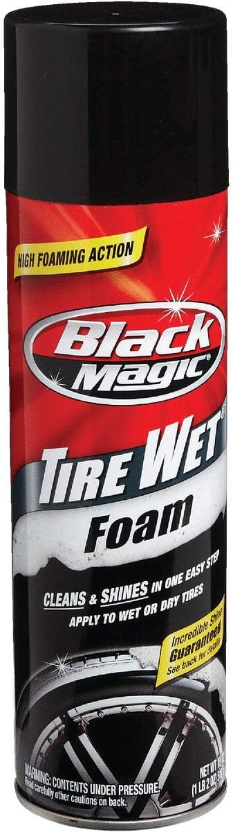 Black Magic 800002220 Tire Wet Foam, Tire Shine, Specially Formulated Thick Tire Spray 18 Ounce (Pack Of 24)