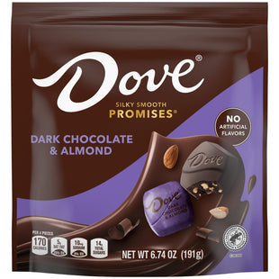 Dove Promises Dark Chocolate And Almond Candy Bar, Each individually foil-wrapped, 6.74 Ounce (Pack Of 1)