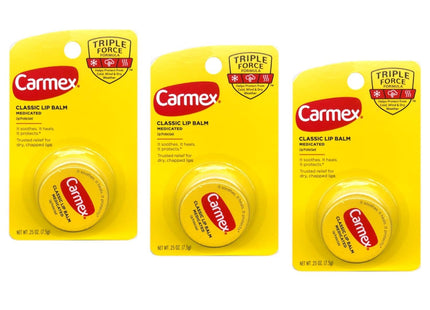 Carmex Original Lip Balm, for-Cold-Sores, Regular Jar, .25 Oz (Pack Of 6)