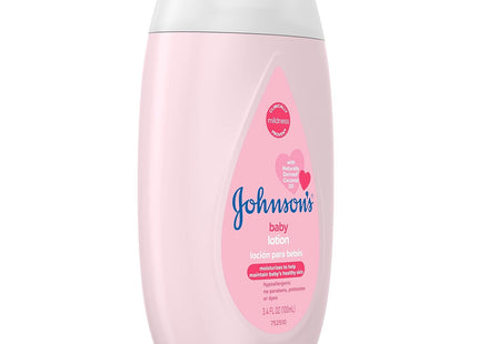 Johnson's Baby, Moisturizing Pink Baby Lotion, with Coconut Oil, Hypoallergenic, 3.4 Fl Oz (Pack Of 12)