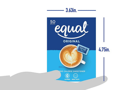 Equal Zero Calorie Sweetener Packets Sugar Substitute, No Calories Artificial, 50 Count (Pack Of 1)