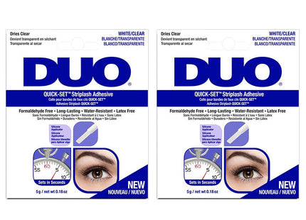 DUO Quick-Set Clear False Strip Lash Adhesive, Looks Natural & Dries invisibly, 0.18 Ounce (Pack Of 3)