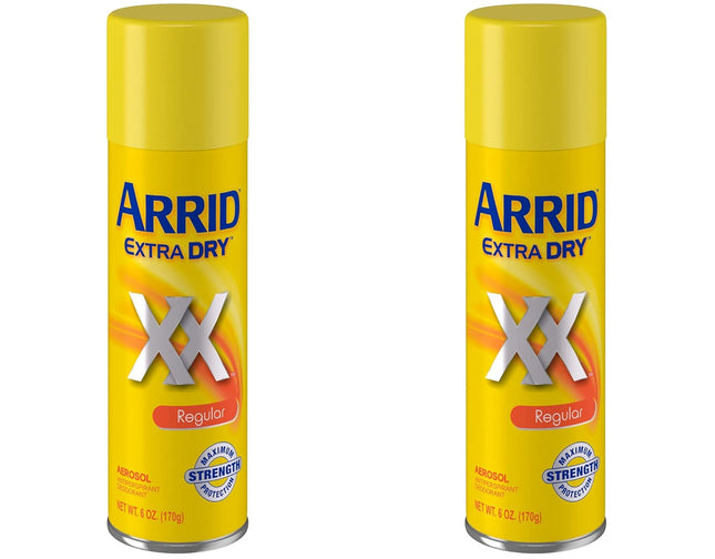 Arrid XX Extra Dry, Antiperspirant Deodorant, Regular, Aerosol Spray, 6 Ounce (Pack Of 2)