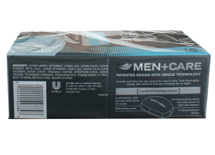 Dove Men+Care Moisturizer Cream, Body and Face Soap Bar, Clean Comfort 3.75 Ounce 6 bar Each (Pack Of 8)