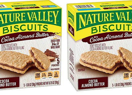 Nature Valley Breakfast Biscuits with Nut Filling, Cocoa Almond Butter, 5-1.35 Oz Total 6.75 ounce (Pack Of 2)