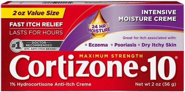 Cortizone 10 Intensive Healing Hydrocortisone,  Anti Itch Cream 2 Oz (Pack Of 24)