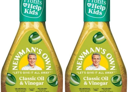 Newman's Own Olive Oil & Vinegar Salad Dressing, No Artificial Flavors And Preservatives, 16 Ounce (Pack Of 2)