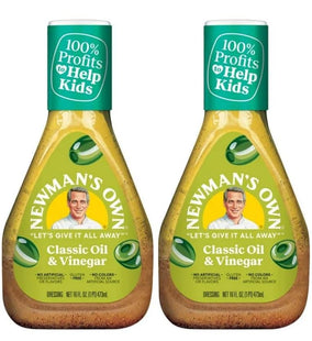 Newman's Own Olive Oil & Vinegar Salad Dressing, No Artificial Flavors And Preservatives, 16 Ounce (Pack Of 2)