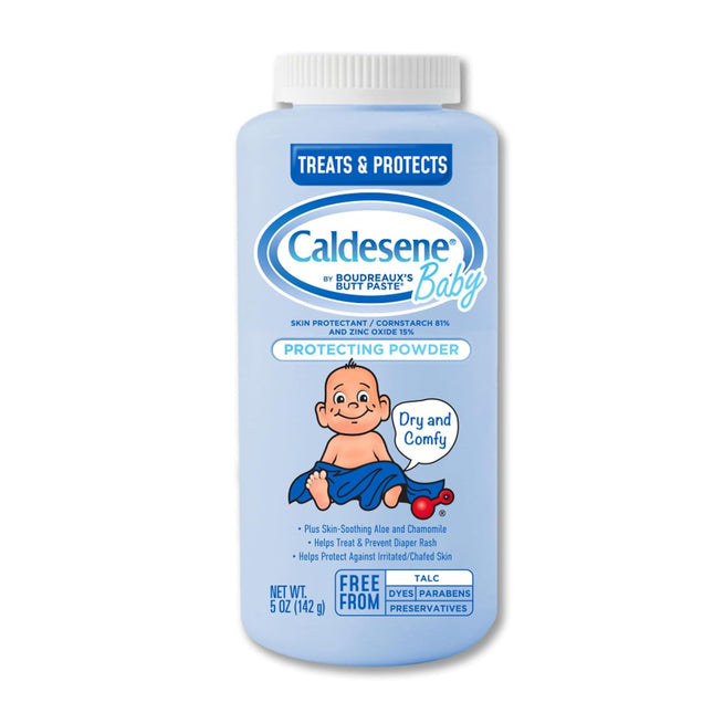 Caldesene Baby Cornstarch Powder With Zinc Oxide, Diaper Rash Treatment & Protection 5 Ounce (Pack Of 5)