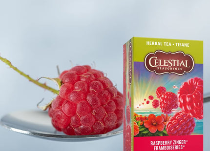 Celestial Seasonings Raspberry Zinger Naturally Caffeine-Free Herbal Tea, 20 Count (Pack Of 2)