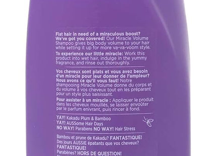 Aussie For Fine Hair, Paraben-free, W/Plum & Bamboo, Miracle Volume Shampoo, 12.1 Ounce (Pack Of 1)