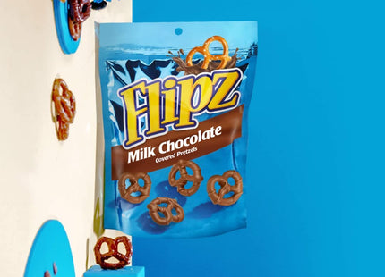 Flipz Milk Chocolate Covered, Perfect Sweet, Salty, & Crunchy Snack, Pretzels, 5 ounce (Pack Of 12)