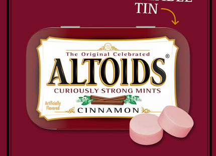 Altoids Curiously Strong Mints, Cinnamon Breath Mints Strong, Tins Pack, 1.76 ounce (Pack Of 12)