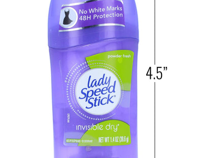 Lady Speed Stick Invisible Dry, Underarm Antiperspirant Deodorant, Powder Fresh Scent, 1.4 Ounce (Pack Of 1)